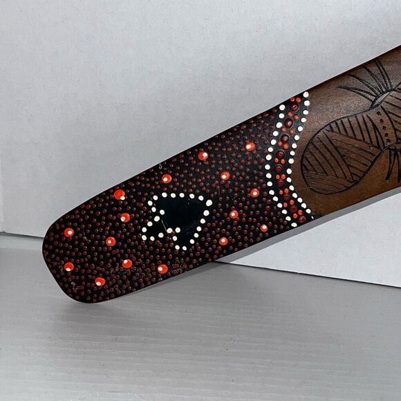 Boomerang Hand Made And Painted Art Wooden Returning Stick Australian 22” Carved - Picture 4 of 11